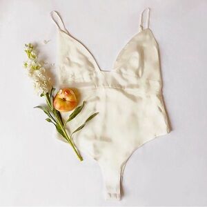 For love and lemons white bodysuit bridal Small